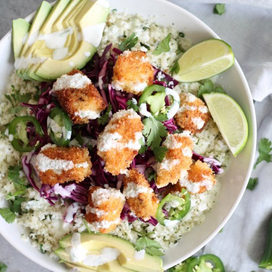 Fish Taco Cauliflower Rice Bowls