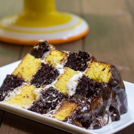 Checkerboard Marble Cake