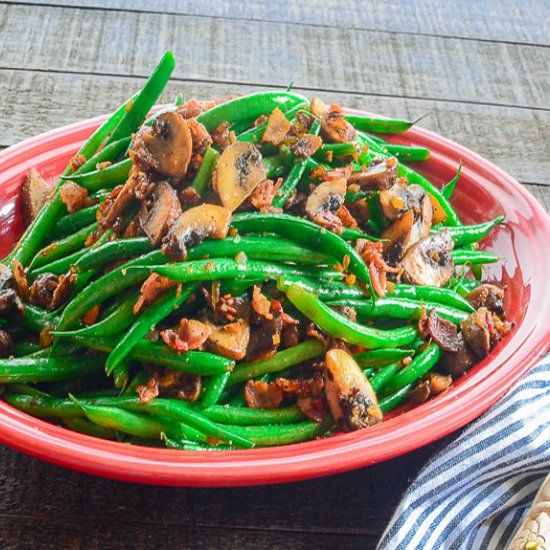 Haricot Verts w/Bacon & Portobellos