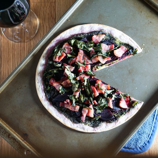 Beet and Dandelion Flatbread