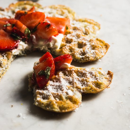 Waffles with strawberries