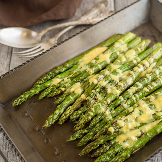 Asparagus with Maple Mustard Sauce