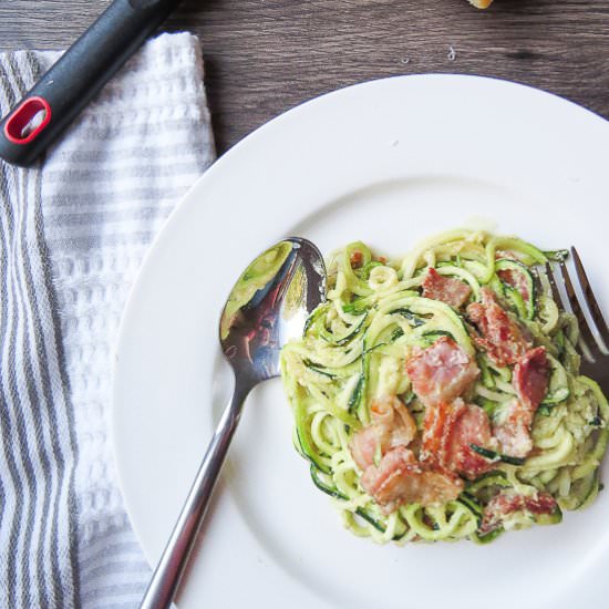 Classic Carbonara Zucchini Noodles