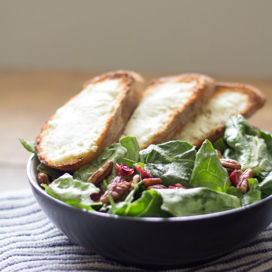 Pecan Salad with Goat Cheese Toast