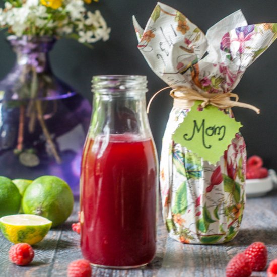 Raspberry Lime Shrub Drink