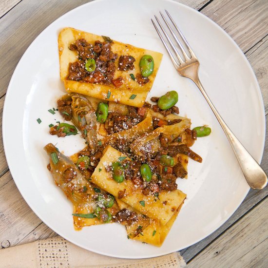 Spring Lamb with Badly Cut Pasta