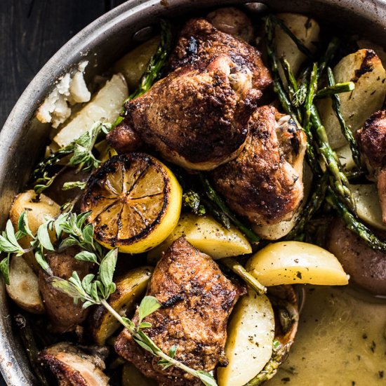 One Pan Lemony Greek Chicken