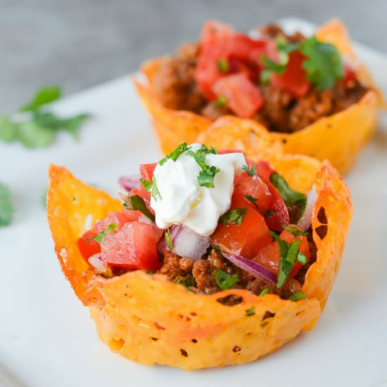 Keto Cheese Shell Taco Cups