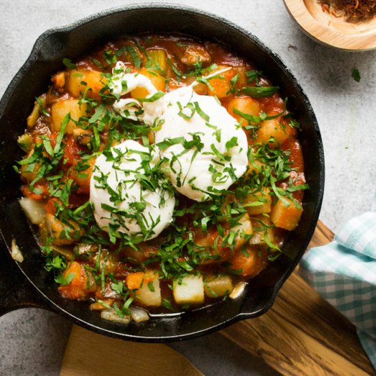 Tuscan Tomato Egg Skillet