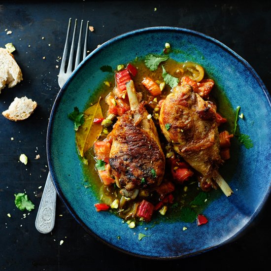 Roasted Chicken with Rhubarb