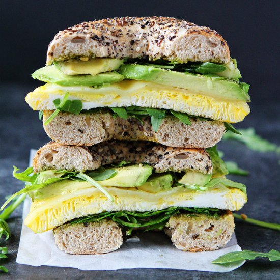 Egg, Avocado, & Pesto Bagel