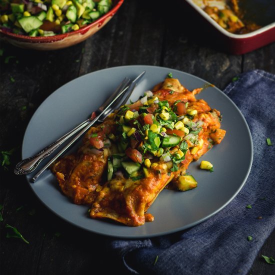 Al Pastor Enchiladas