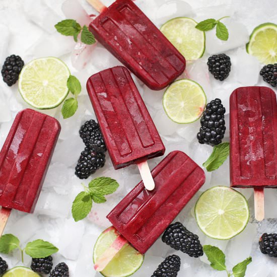 Virgin Blackberry Mojito Popsicles