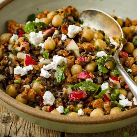 Chickpea and Black Lentil Salad