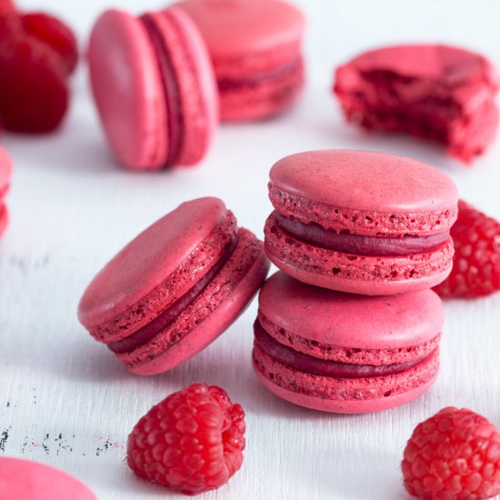 Raspberry Macarons