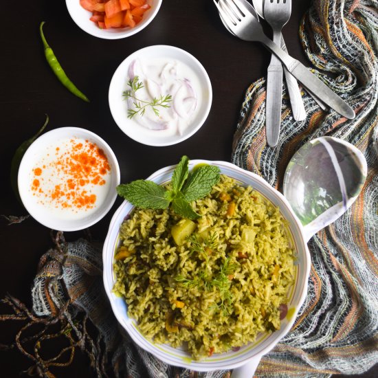 Mint Coriander Pulao