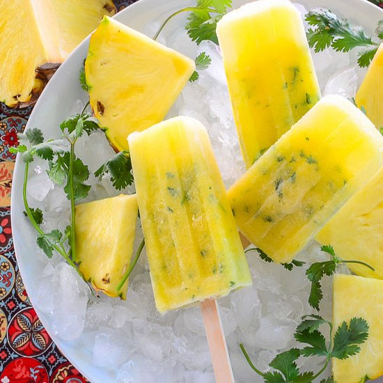 Pineapple-Cilantro Paletas