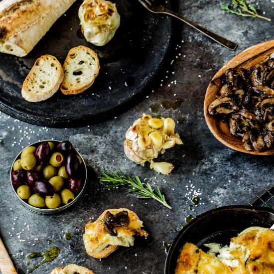 Roasted Garlic and Mushroom Board