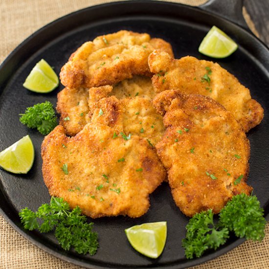 Garlic Lime Breaded Pork Cutlets