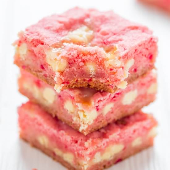 Strawberry White Choc Gooey Bars