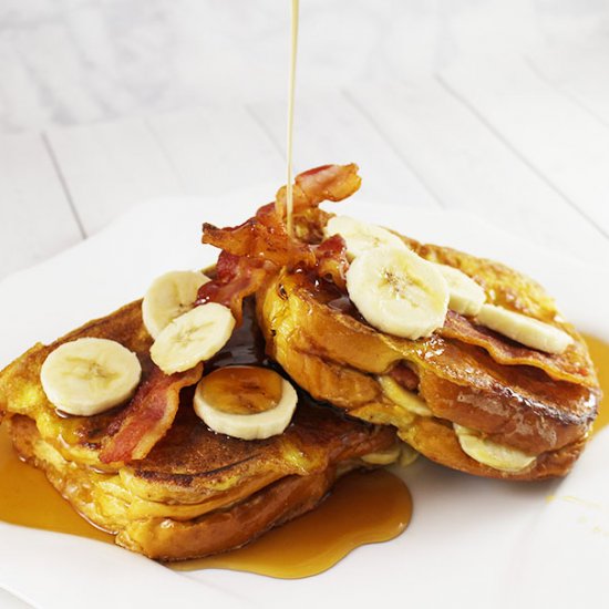 Peanut Butter, Banana, and Bacon French Toast