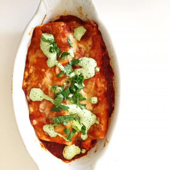 Enchiladas with Cilantro-lime Crema