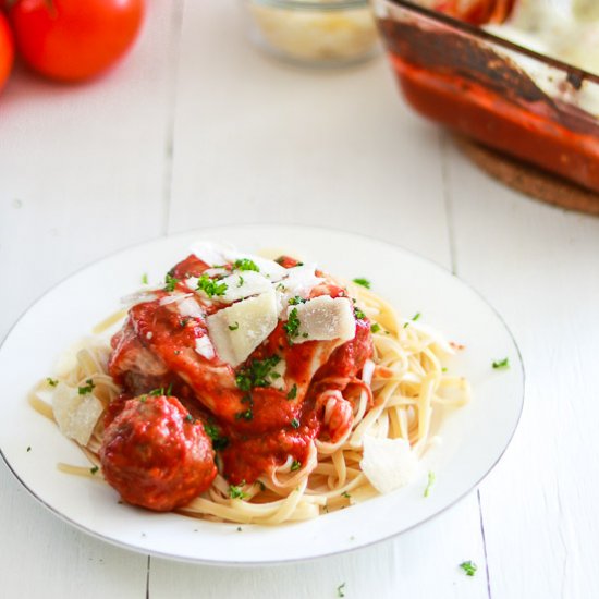 Spaghetti & Baked Meatballs