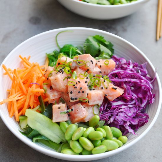 Salmon Poke Bowl with Soba Noodles