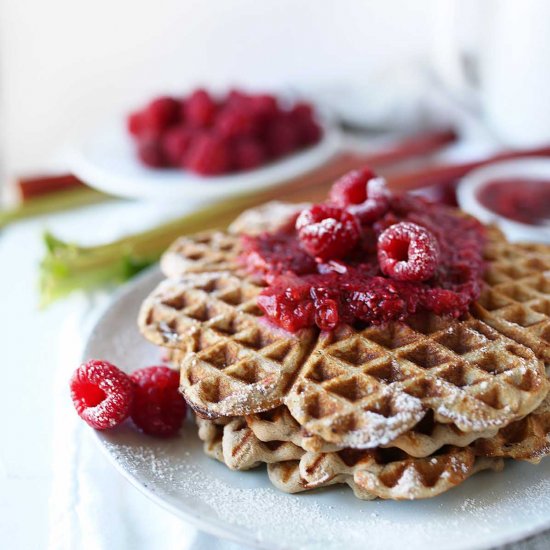 Vegan Buckwheat Waffles with Compote