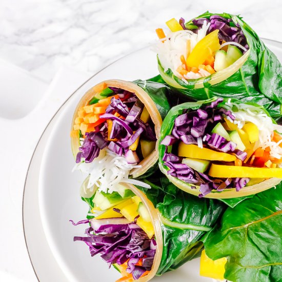 Asian Style Rainbow Chard Wraps