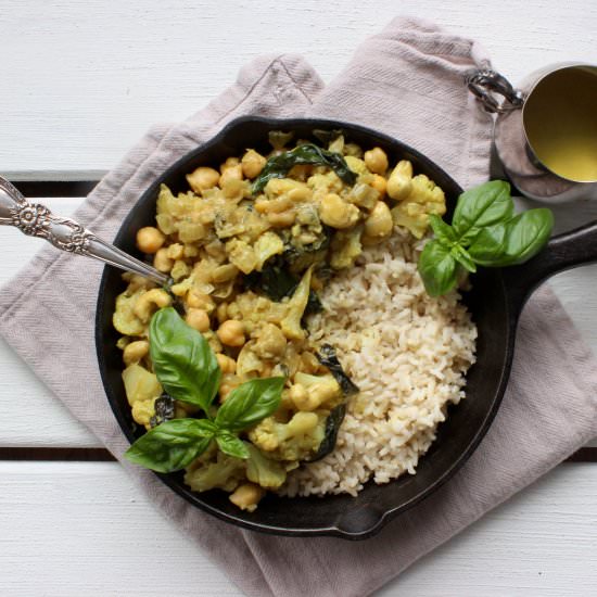 Coconut Curried Cauliflower