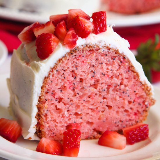 Strawberry Poppy Seed Bundt Cake