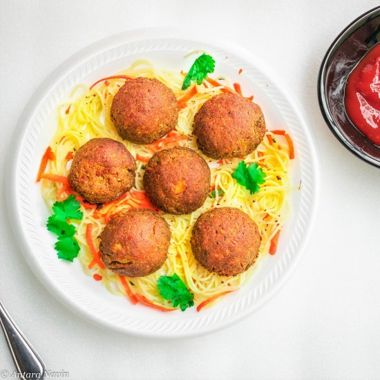 Almond Meal Baked Lentil Meatballs