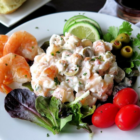 Beer Steamed Shrimp Salad