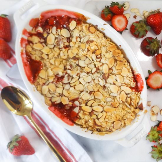 Strawberry Rhubarb Almond Crisp