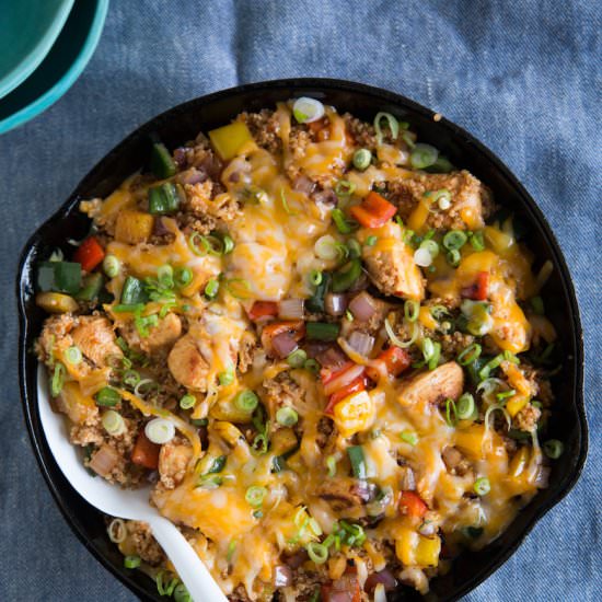 Chicken Fajita Skillet Quinoa Bake