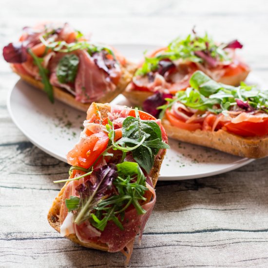 Parma Ham Open Sandwich