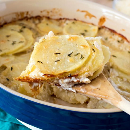 Parmesan & Thyme Potatoes Au Gratin