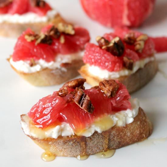 Grapefruit & Ricotta Crostini