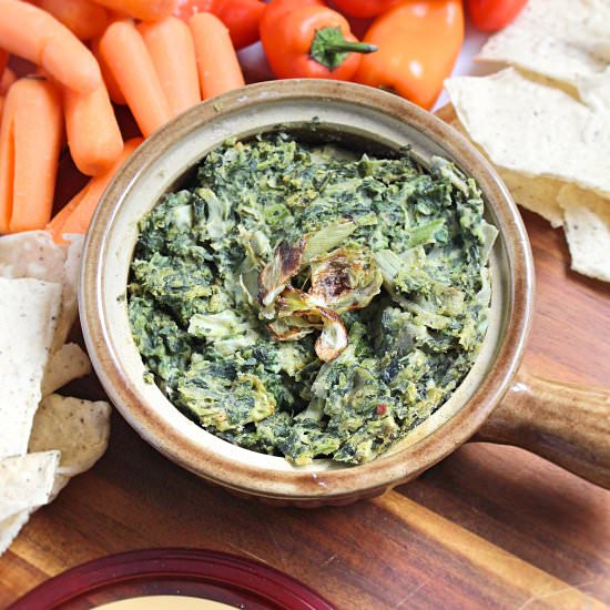 Vegan Spinach Artichoke Hummus Dip