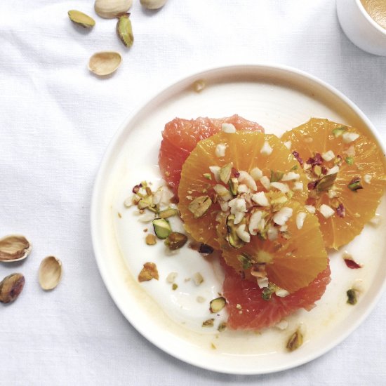 Oranges, Yoghurt and Pistachio