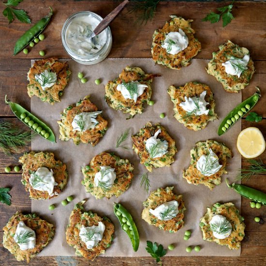 Pea and Zucchini Fritters