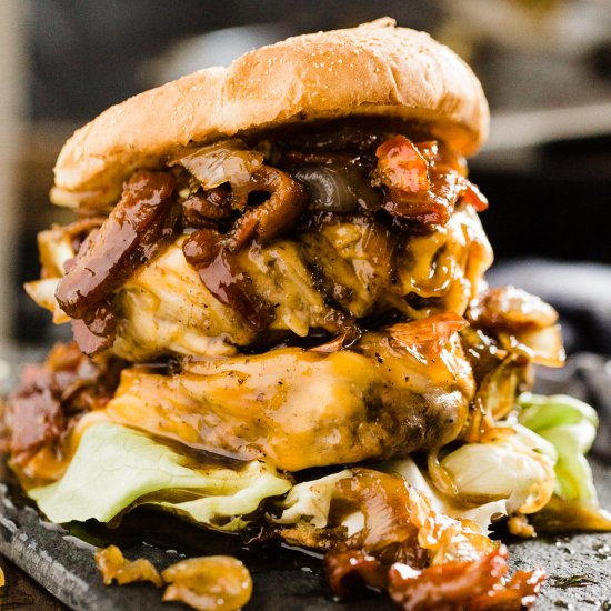 Bacon Whiskey Sauce Burger