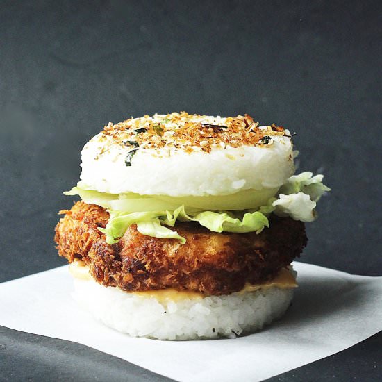 Crispy Shrimp Rice Burger