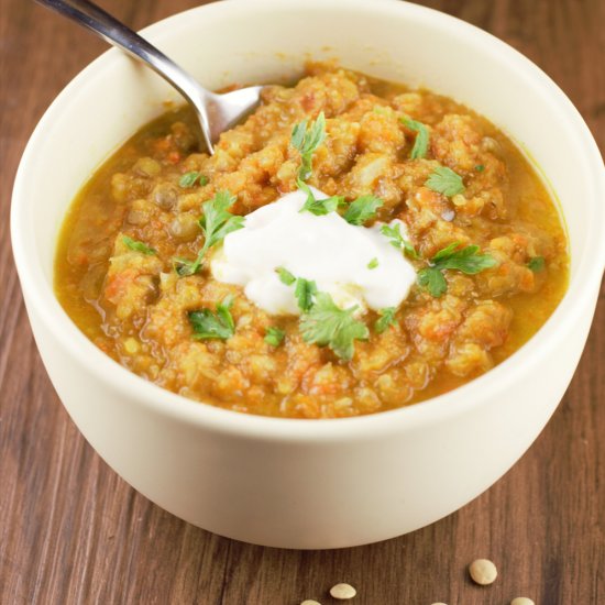 Spiced Carrot & Lentil Soup