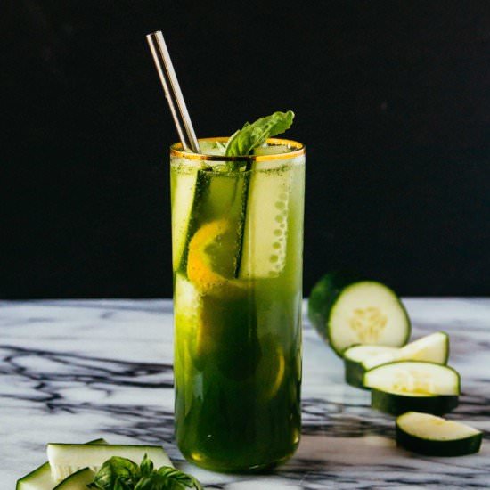 Sparkling Cucumber Basil Lemonade