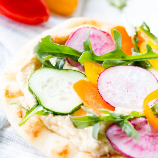 Vegetable Hummus Flatbread