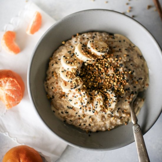 Irish Oats with Tahini & Bee Pollen