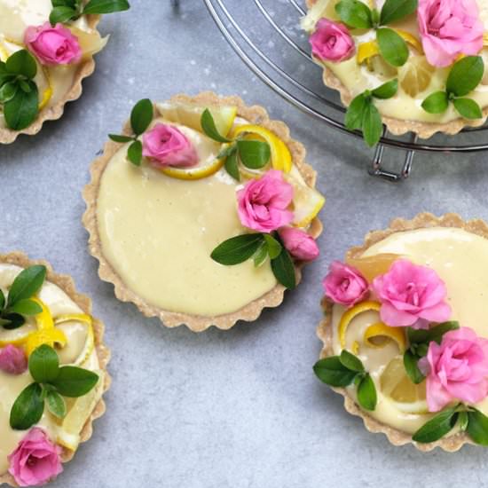 Raw Meyer Lemon Lavender Tarts