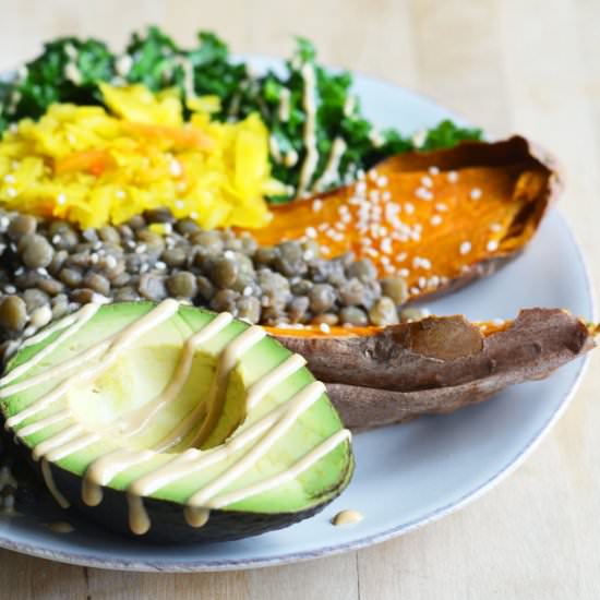 Sweet Potato Lentil Macro Bowl